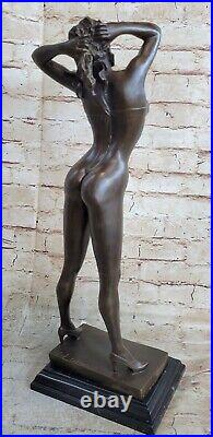 Bronze Chair Femme Fille Modèle Érotique Sculpture Liquidation Statue Marbre Art