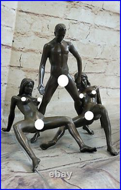 Bronze Chair Femme Homme Sculpture Érotique Abstrait Art Sexuelle Nue Statue