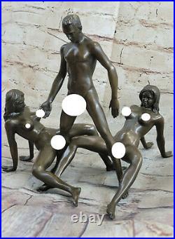 Bronze Chair Femme Homme Sculpture Érotique Abstrait Art Sexuelle Nue Statue