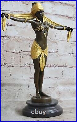 Bronze Chiparus Gypsy Fille Danseuse Semi Chair Statue Sculpture Patine Art Déco