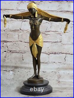 Bronze Chiparus Gypsy Fille Danseuse Semi Chair Statue Sculpture Patine Art Déco