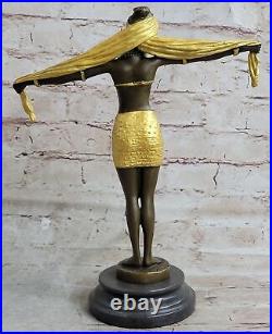 Bronze Chiparus Gypsy Fille Danseuse Semi Chair Statue Sculpture Patine Art Déco