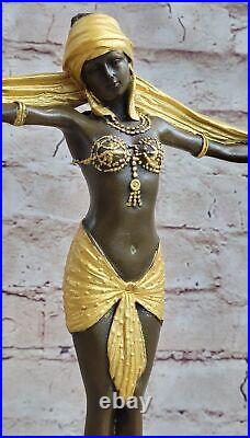 Bronze Chiparus Gypsy Fille Danseuse Semi Chair Statue Sculpture Patine Art Déco