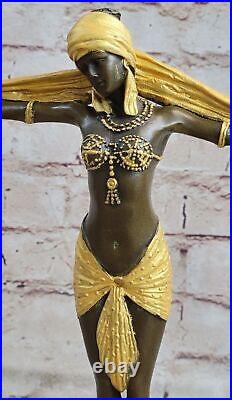 Bronze Chiparus Gypsy Fille Danseuse Semi Chair Statue Sculpture Patine Art Déco