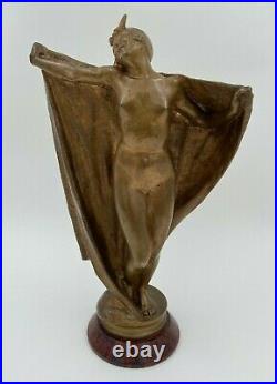 Bronze Danseuse Art Deco Signe C Charles 1930 Patine Chocolatee H3319