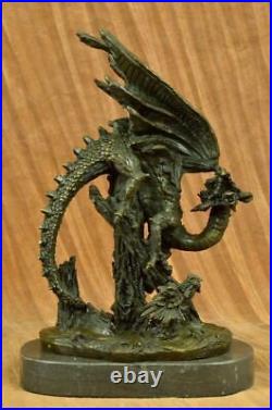 Bronze Dragon Statue Chinois Asiatique Art Sculpture Décor Maison Fonte