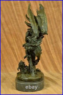 Bronze Dragon Statue Chinois Asiatique Art Sculpture Décor Maison Fonte