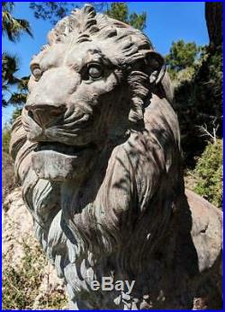 Bronze Lion Énorme Grande Figurine Sculpture Fontaine Statue de Art Antique