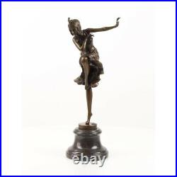 Bronze Marbre Art Deco Statue Sculpture Femme Danseuse Indou DCDC-10