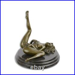 Bronze Marbre Moderne Art Deco Statue Sculpture Nue Erotique Femme EC-14