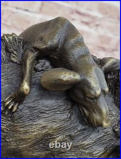 Bronze Marbre Sanglier Sauvage Cochon Art Statue Chien Fonte Sculpture Décor