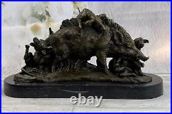 Bronze Marbre Sanglier Sauvage Cochon Art Statue Chien Fonte Sculpture Figure
