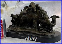 Bronze Marbre Sanglier Sauvage Cochon Art Statue Chien Fonte Sculpture Figurine