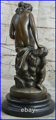 Bronze Marbre Sculpture Statue Ange Cupidon Chérubin Nu Mythique Décoration Art