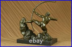 Bronze Métal Art Déco Classique Sculpture Mâle Archer Nud Flèche Statue X Deal