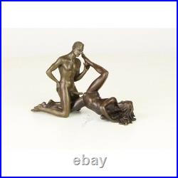Bronze Moderne Art Deco Statue Sculpture Nue Erotique Femme Homme DSKF-80