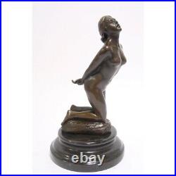 Bronze Moderne Marbre Art Deco Statue Sculpture Femme Nue à Genoux SL-103