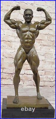 Bronze Original Art Déco Grand Muscle Homme Figurine Deco Sculpture Statue Solde