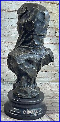Bronze Sculpture Affaire Art Déco Doré Femelle Déesse Buste Grand Det Statue