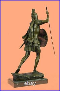 Bronze Sculpture Art Déco Grand Odysseus Romain Guerrier Statue Figurine