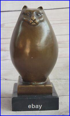 Bronze Sculpture Botero Chat Félin Animal de Compagnie Art Déco Statue Décor Nr