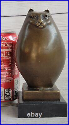 Bronze Sculpture Botero Chat Félin Animal de Compagnie Art Déco Statue Décor Nr