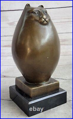 Bronze Sculpture Botero Chat Félin Animal de Compagnie Art Déco Statue Décor Nr