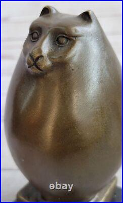 Bronze Sculpture Botero Chat Félin Animal de Compagnie Art Déco Statue Décor Nr