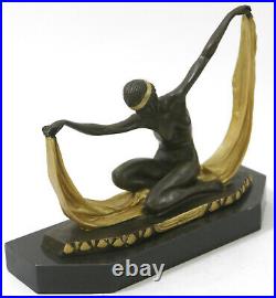 Bronze Sculpture Écharpe Dancer Art Déco Statue Fonte Solde