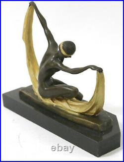 Bronze Sculpture Écharpe Dancer Art Déco Statue Fonte Solde