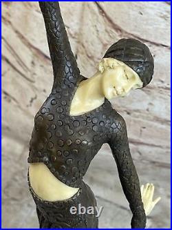 Bronze Sculpture Main Fabriqué Statue Signée Art Chiparus Ventre Danseuse Décor