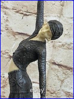 Bronze Sculpture Main Fabriqué Statue Signée Art Chiparus Ventre Danseuse en