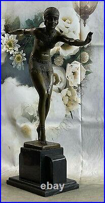 Bronze Sculpture, Main Fabriqué Statue Signée Art Déco Chiparus Ventre Dancer