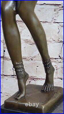 Bronze Sculpture, Main Fabriqué Statue Signée Art Déco Chiparus Ventre Danseuse
