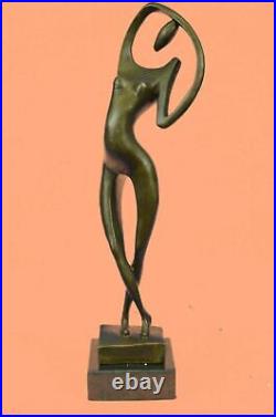 Bronze Sculpture Original Art Déco Moderne Abstrait Nu Femelle Statue Ouvre Nr