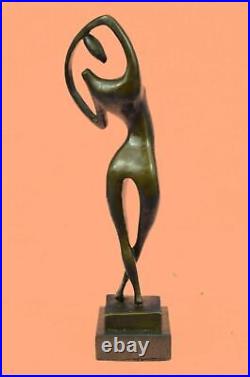 Bronze Sculpture Original Art Déco Moderne Abstrait Nu Femelle Statue Ouvre Nr