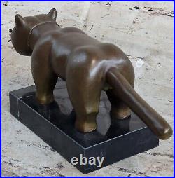 Bronze Sculpture Par Botero Chat Félin Animal Art Déco Statue Figurine