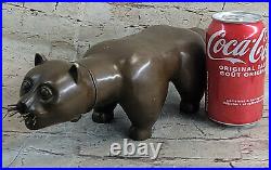 Bronze Sculpture Par Botero Chat Félin Animal de Compagnie Art Déco Statue Ouvre