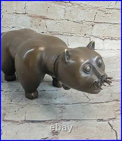 Bronze Sculpture Par Botero Chat Félin Animal de Compagnie Art Déco Statue Ouvre