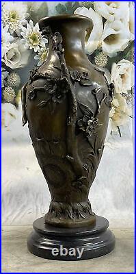 Bronze Sculpture Signé Debut Nymphe Vase Art Statue Traditional-Sculptures Déco