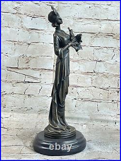 Bronze Sculpture Statue Marbre Figurine Fille Buste Femme Romain Art Nouvea