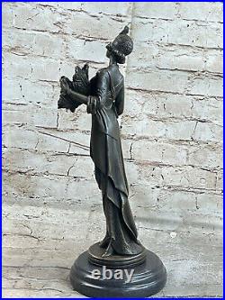 Bronze Sculpture Statue Marbre Figurine Fille Buste Femme Romain Art Nouvea