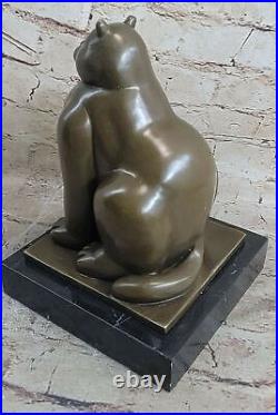 Bronze Sculpture Statue Signée Fernando Botero Fat Chat Abstrait Art Moderne