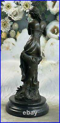 Bronze Sculpture Statue Superbe Art Nouveau Wind Maiden Figurine Bd Solde