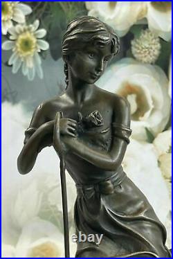 Bronze Sculpture Statue Superbe Art Nouveau Wind Maiden Figurine Bd Solde