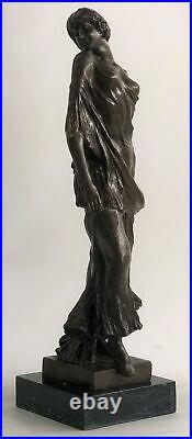 Bronze Sculpture Statue Superbe Style Art Nouveau Sexy Maiden Figurine Cadeau Nr
