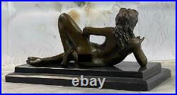 Bronze Sculpture Un Chair Femelle Érotique Art Femme Dame Statue