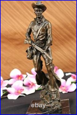 Bronze Sculpture Western Cowboy Rider Figurine Art Statue Pièce Collector Cadeau