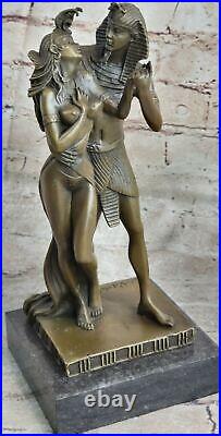 Bronze Statue Sculpture Égyptien Couple Fille Figurine Art Déco Vitaleh Interior