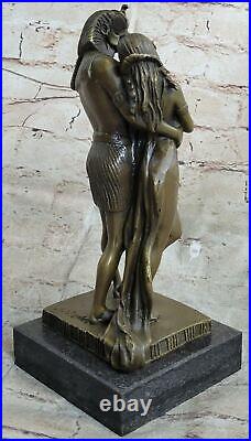Bronze Statue Sculpture Égyptien Couple Fille Figurine Art Déco Vitaleh Interior